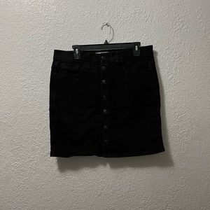 Madewell Denim Straight Mini Skirt in Black : Button-Front Edition NWOT